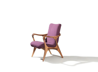 Design Seat Furniture Purple Armchair Couch Seat Living room Wood Modern Upholstery Textile